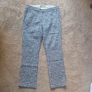 Luisa Cerano Black Grey Check Pants Women’s Size 8 Tailored Slim Leg Career